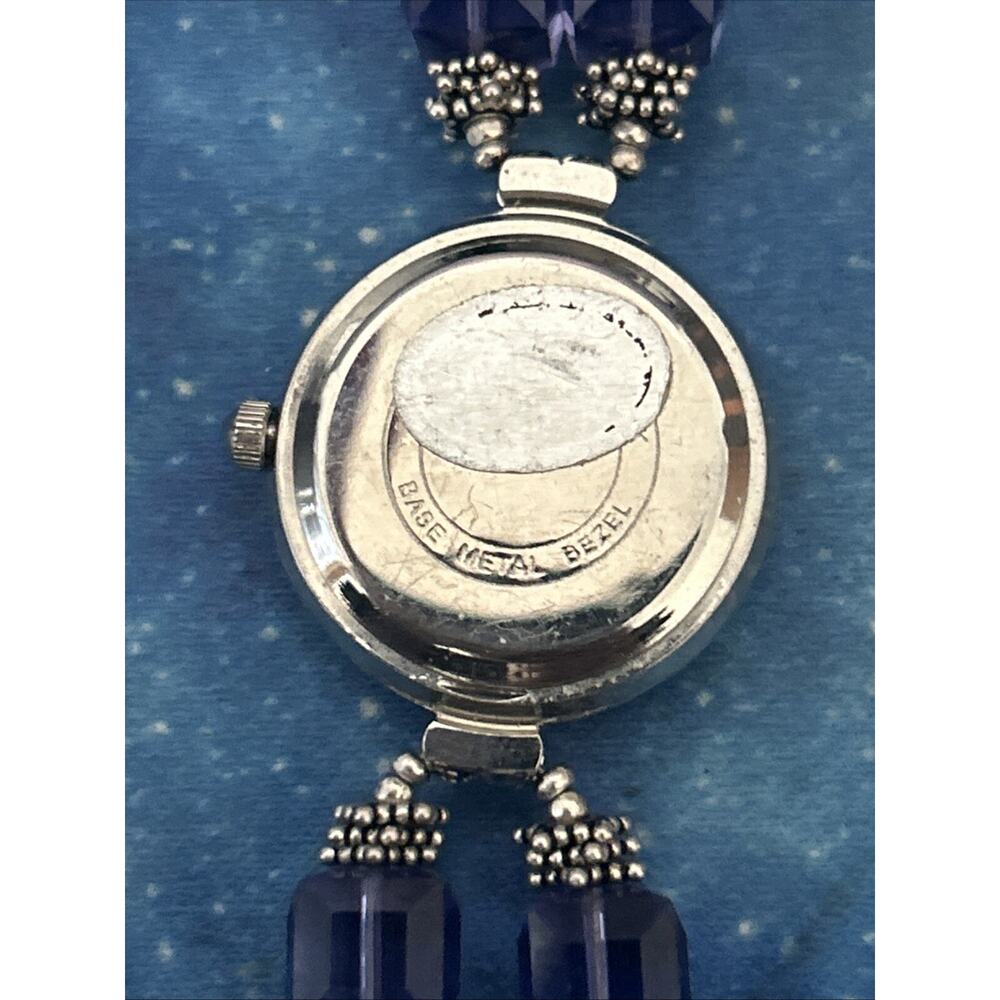 Geneva Silver Tone Purple Stone Band Women’s Quartz Watch - Picture 5 of 8